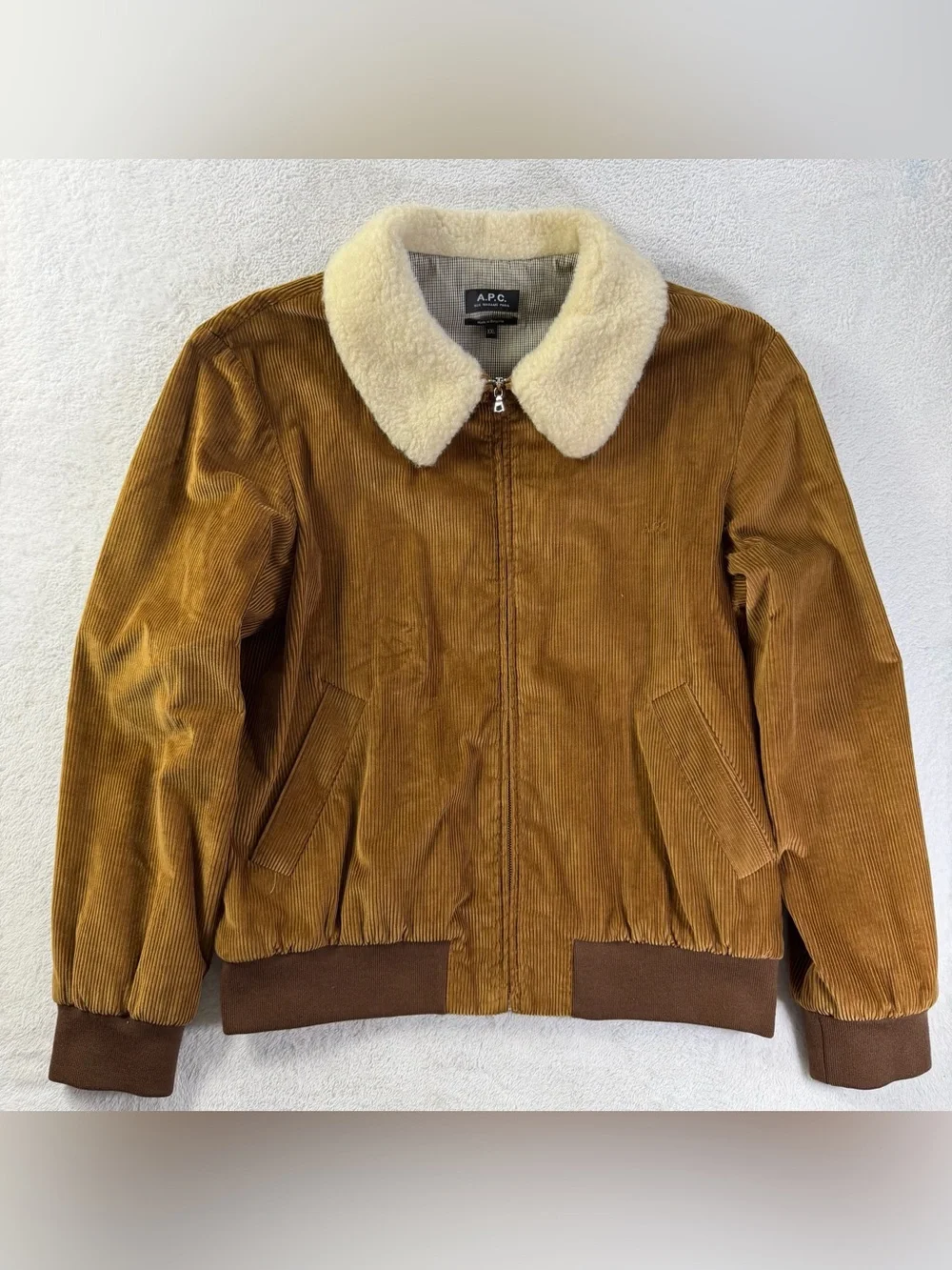 A.P.C. Paris Gilles Corduroy Sherpa Collar Bomber Jacket XXL Fits Men’s US XL